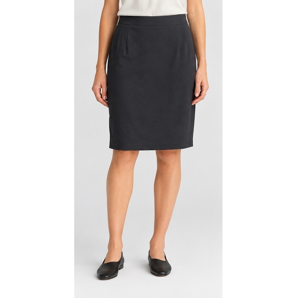 New Eileen Fisher Washable Stretch Crepe Pencil Skirt Charcoal Grey Women XL NWT